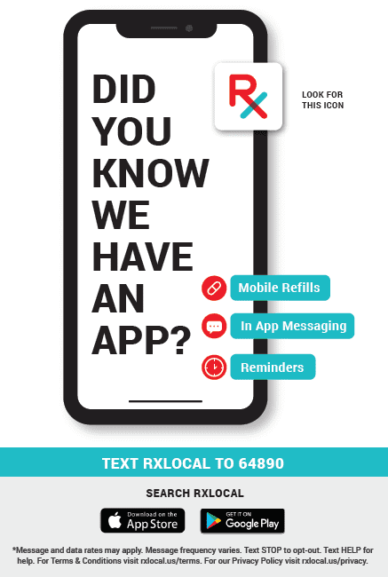 A poster with an image of a phone and the text " did you know we have an app ?"