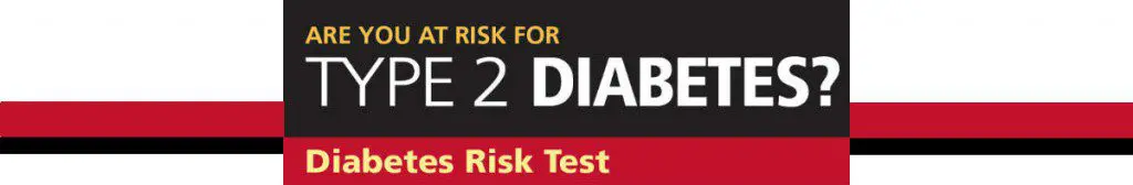 A black and white image of a red banner with the words " risk for diabetes."