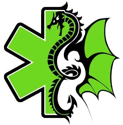 A dragon with wings and a star of life