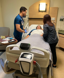 Nurse staff with patient